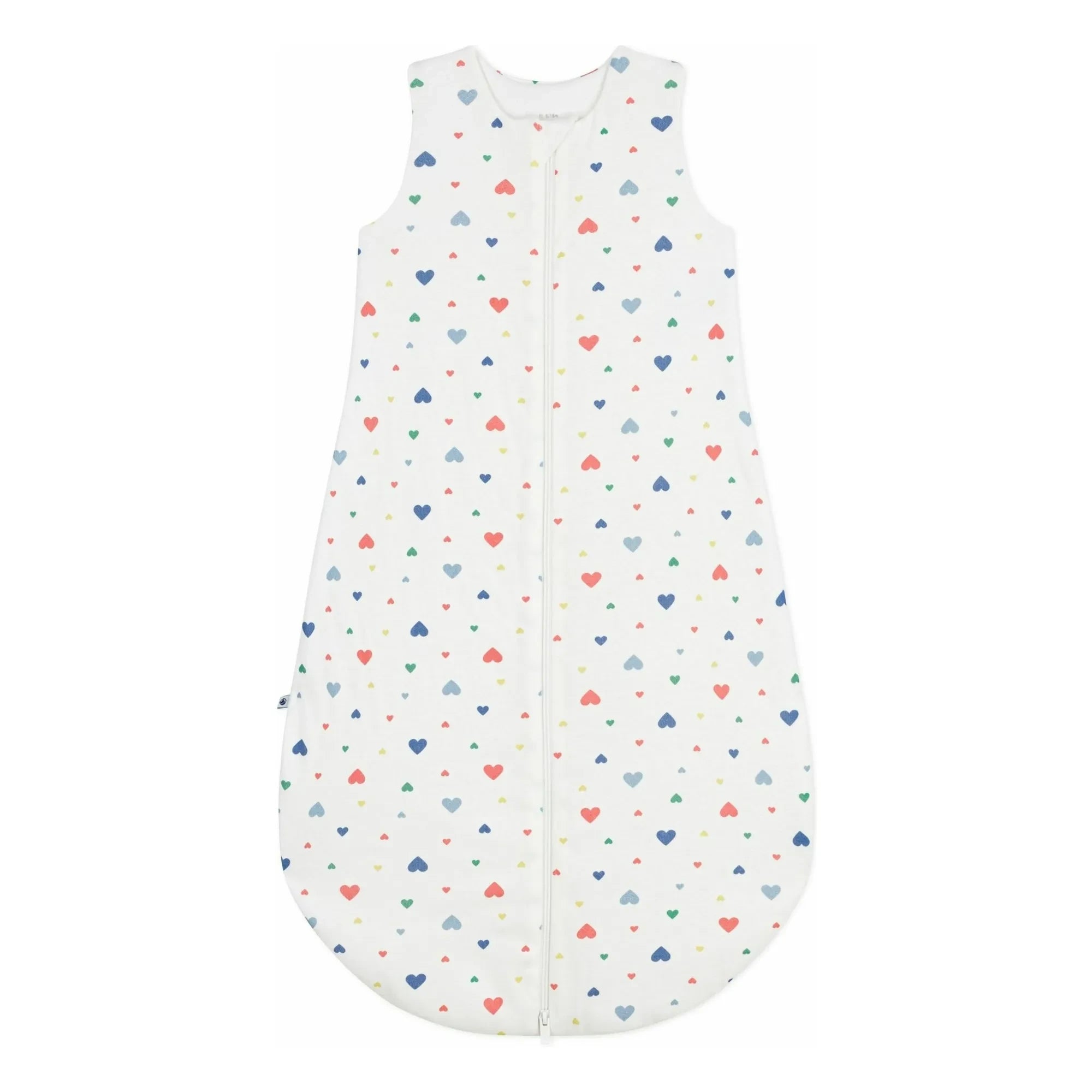 Petit Bateau – Schlafstrampler mit Herzmuster | Weiß