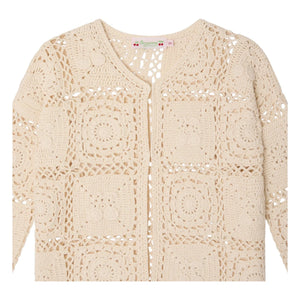 Bonpoint - Léa-Marie Häkelstrickjacke | Ecru