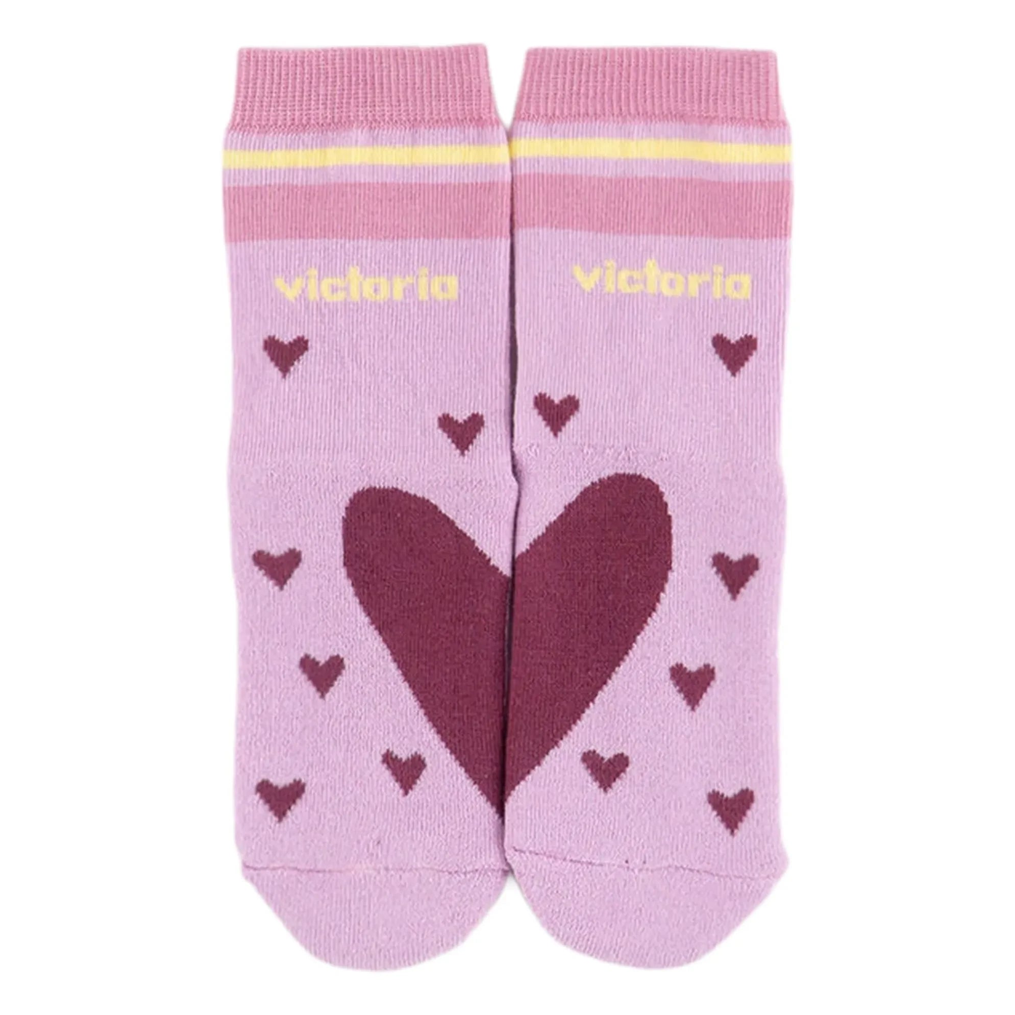 Victoria - Rosa Herz-Socken