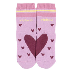 Victoria - Rosa Herz-Socken
