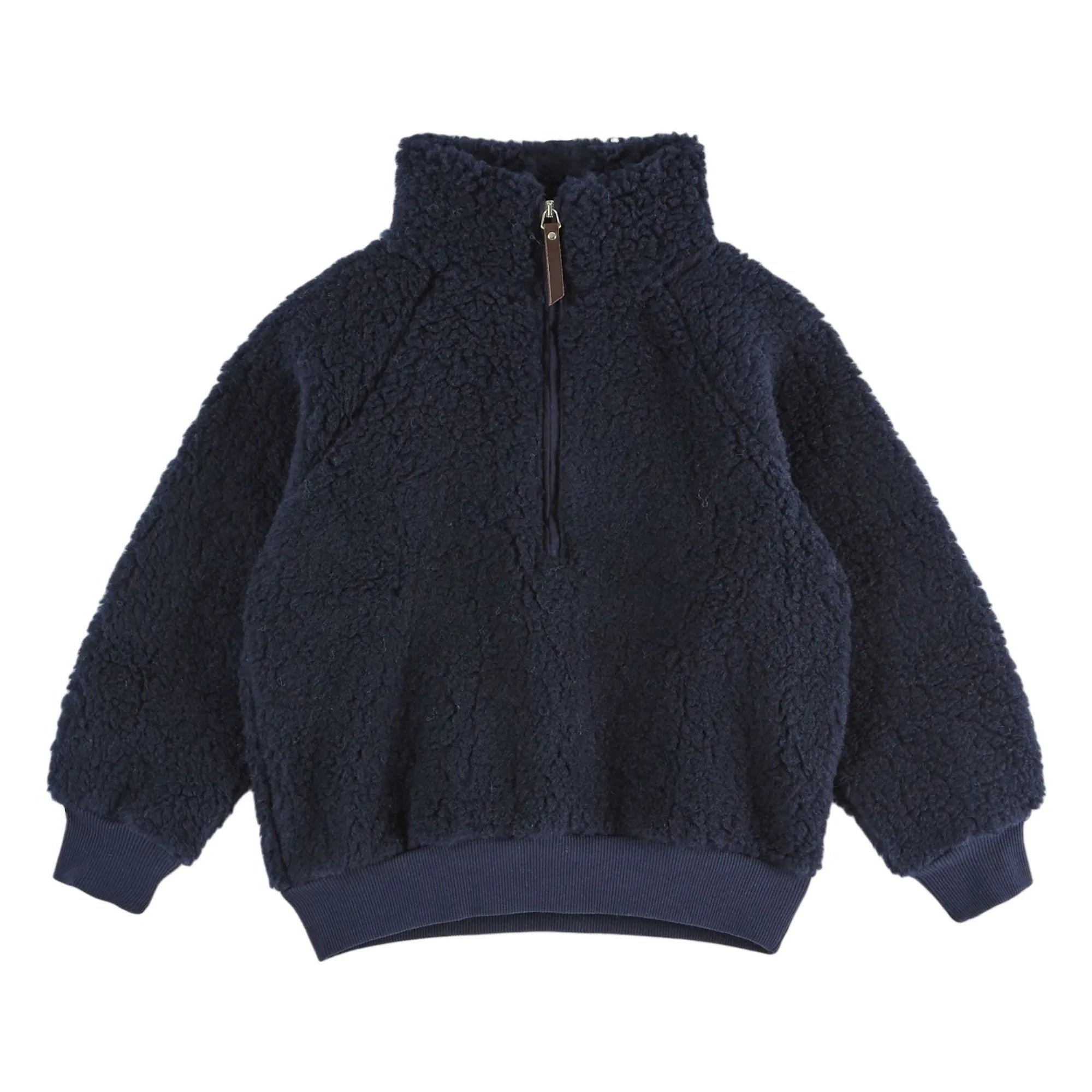 Emile et Ida - Mitternachtsblaues Sherpa-Sweatshirt mit Reißverschluss