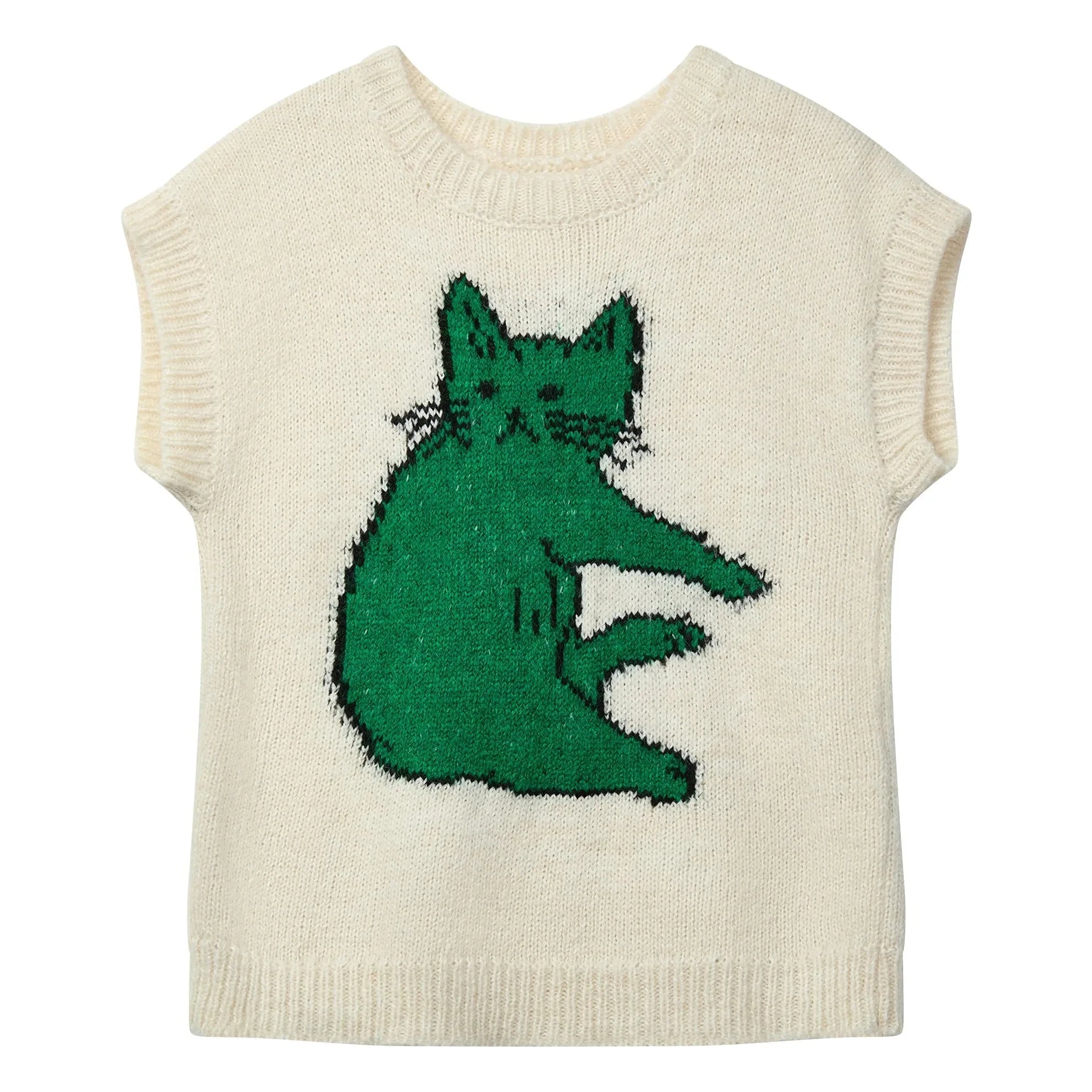 Wynken - Paws Ärmelloser Wollpullover | Ecru