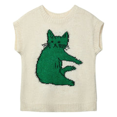 Wynken - Paws Ärmelloser Wollpullover | Ecru