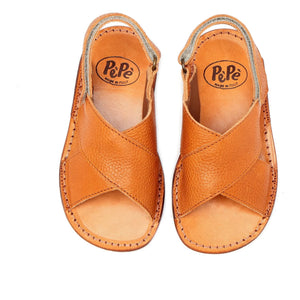 Pèpè - Sandalen mit Kreuzbändern | Cognac