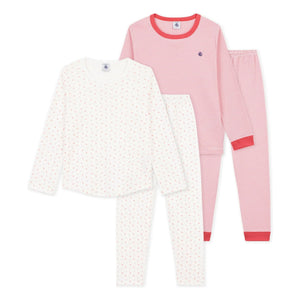 Petit Bateau - 2'li Kalp Pijama Seti | Pembe