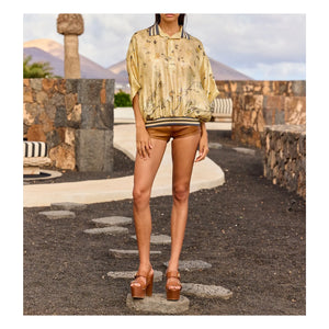 Mes Demoiselles - Jaca Bluse aus Metallic-Seide | Gold