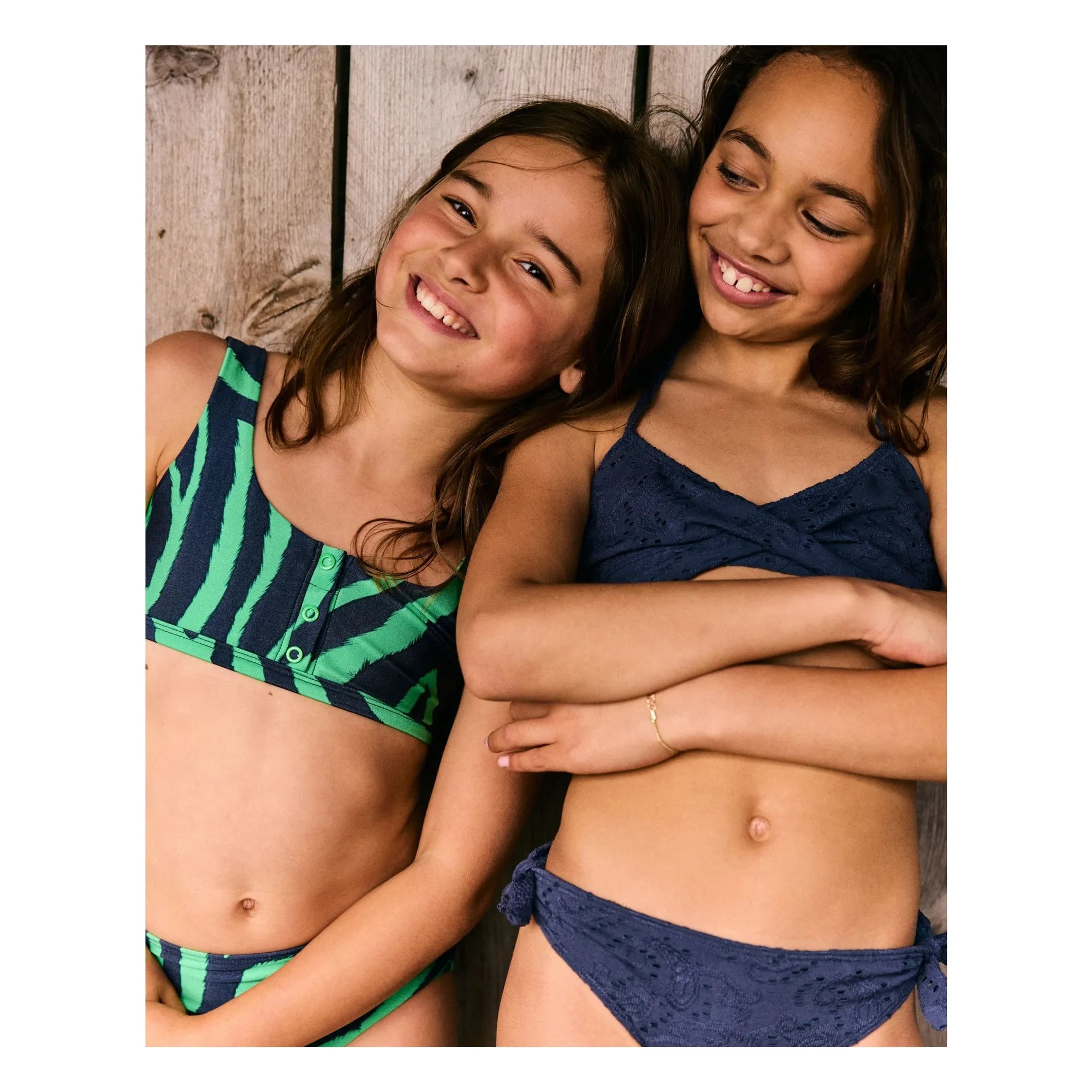 Beachlife - Zebra Knopf Badeanzug Recycelte Fasern | Grün
