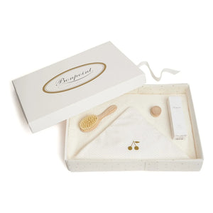 Bonpoint - Naissance Bademantel, Bürste und Öl-Set