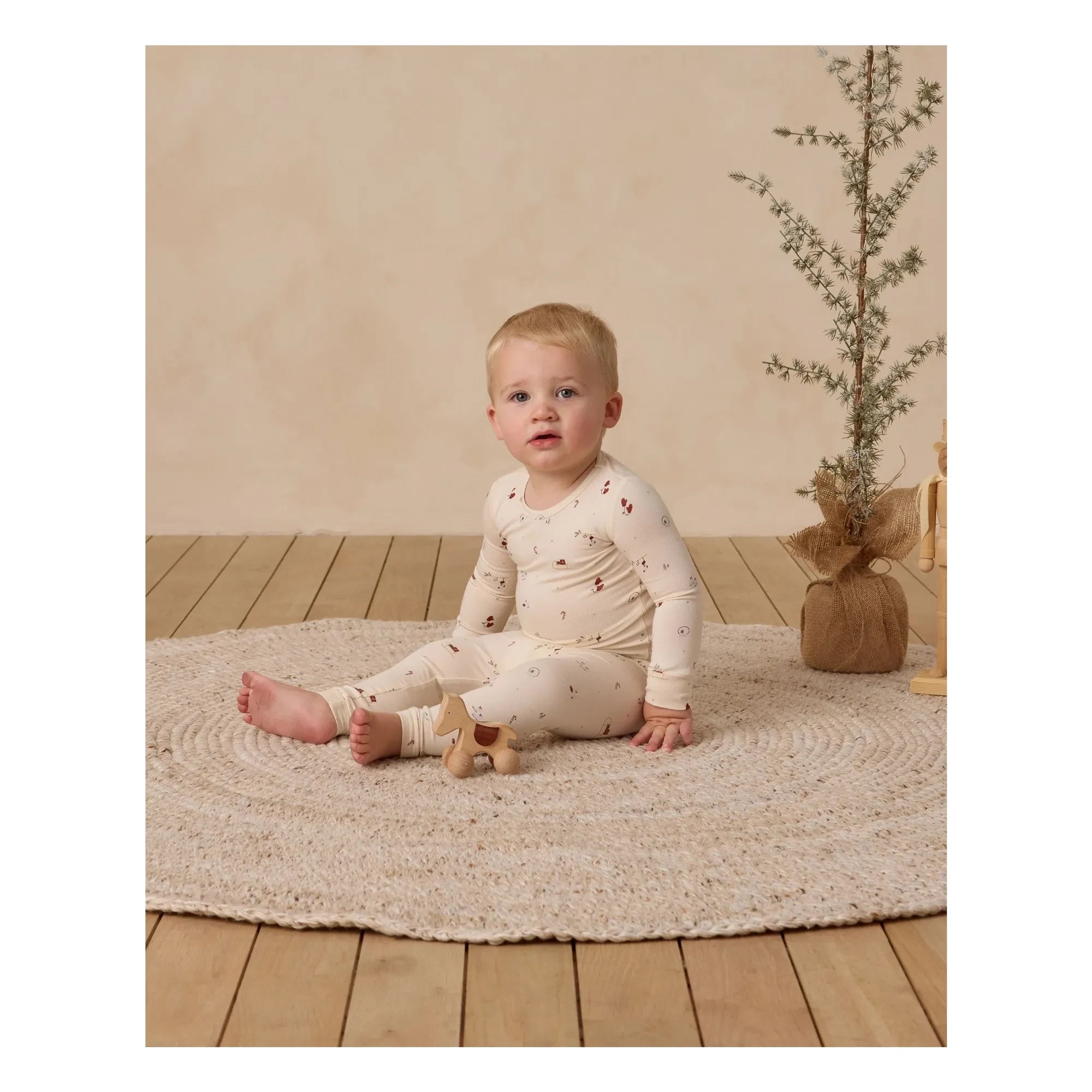 Quincy Mae - Winter Wonderland Pyjama-Set | Ecru