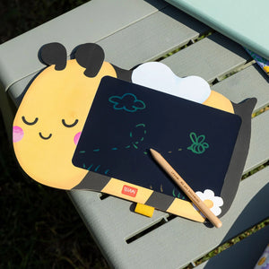 Legami - Tragbare LCD-Zeichentafel mit Bienenmotiv in Karton - Magische Zeichentafel