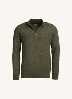 Barbour - Tisbury Essential Fermuarlı Kazak | Zeytin
