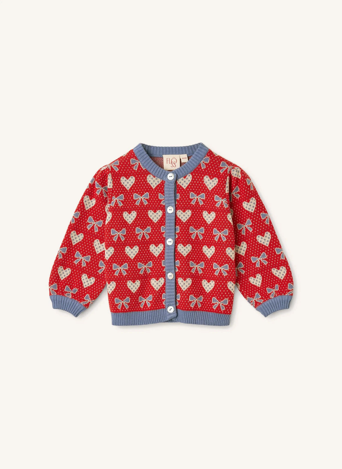 Flöss - Josie Hearts Merinowoll-Cardigan | Rot