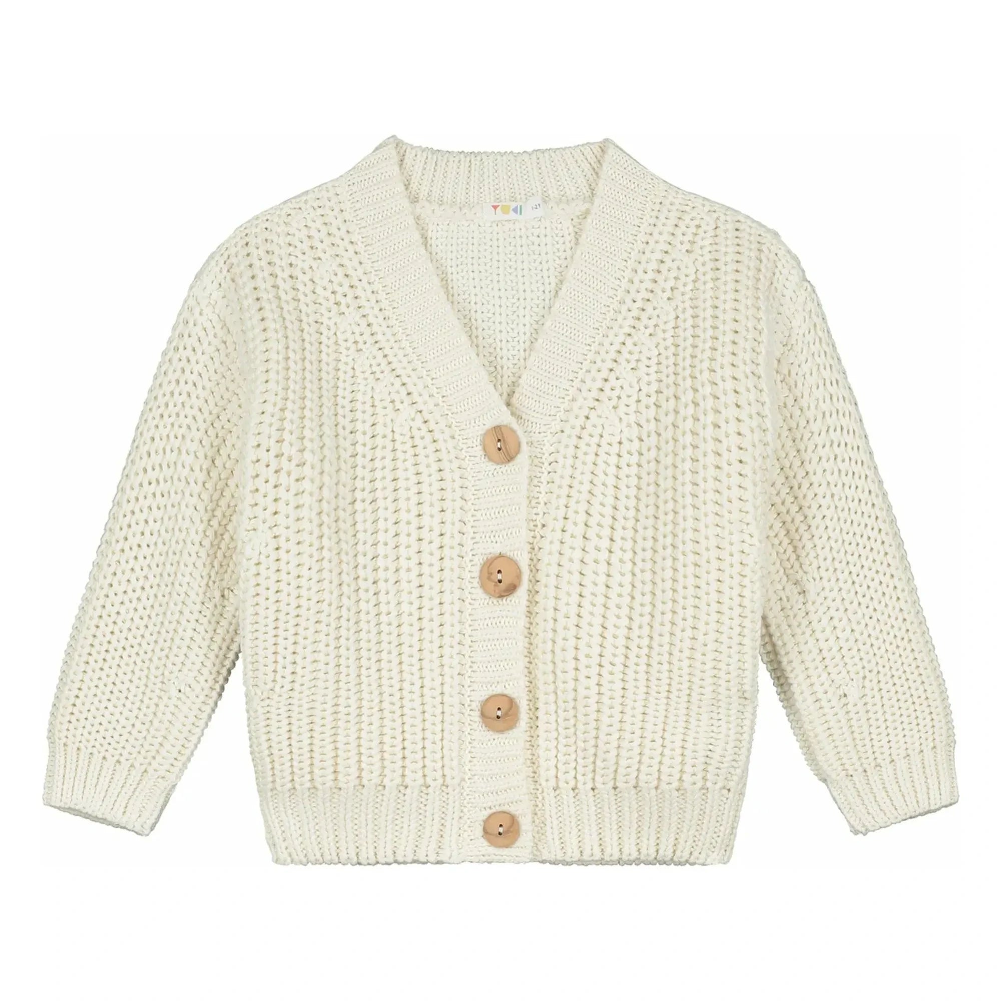 Yuki - Bio-Baumwoll-Dicke Strickjacke | Ecru