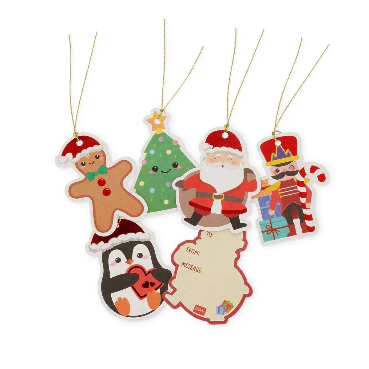 Legami - Set 10 Weihnachtsgeschenkanhänger