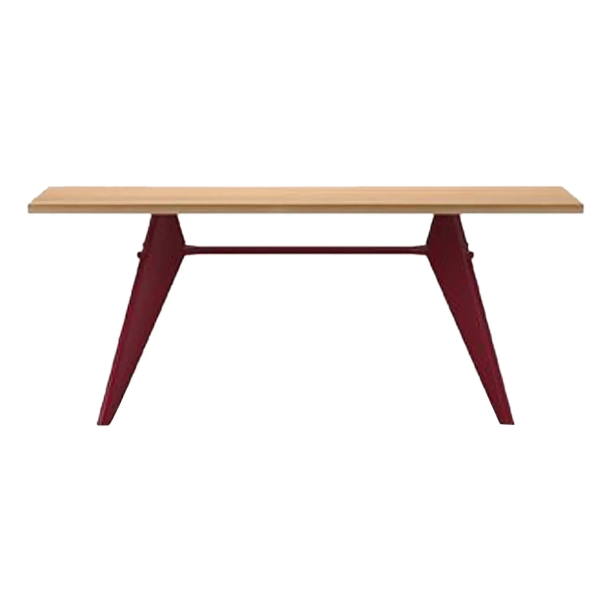 Vitra - EM Table - Japanroter Sockel - Jean Prouvé, 1950 | Eiche
