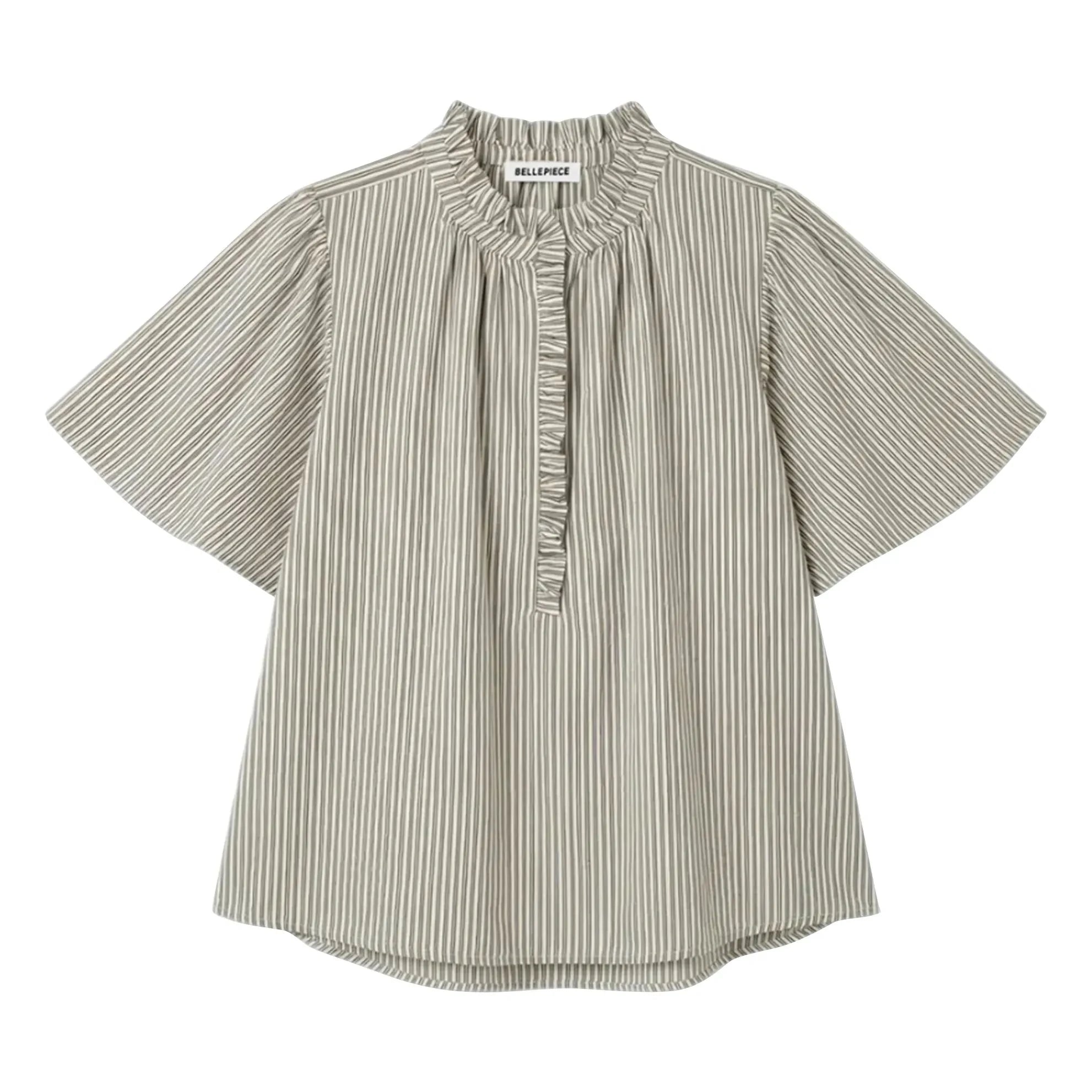 BELLEPIECE - Gestreifte Sevilla-Bluse | Grün