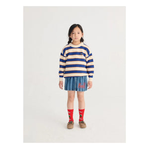 Bobo Choses - Gestreifter Jeansrock Bio-Baumwolle | Blau