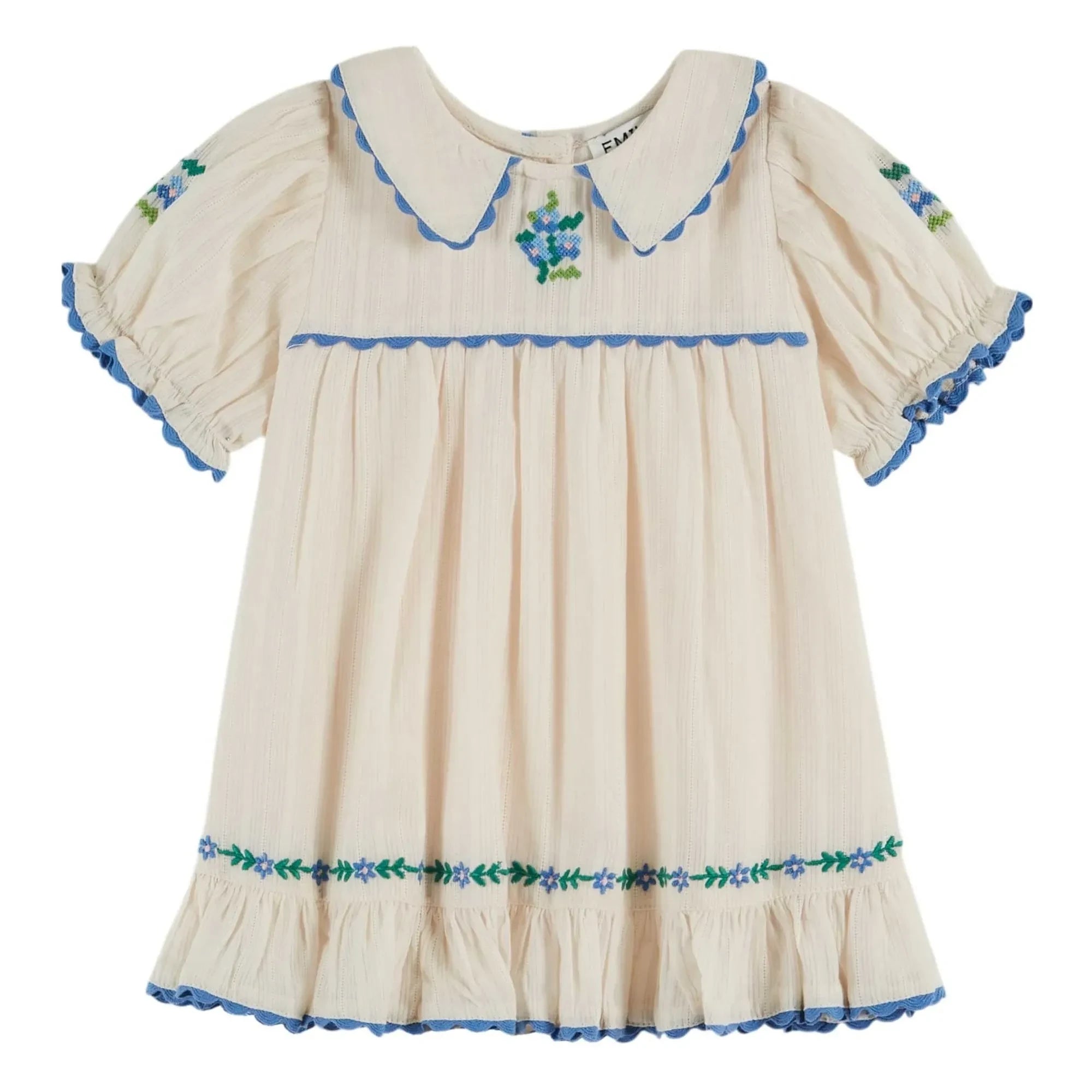 Emile et Ida – Besticktes Claudine-Kleid | Creme