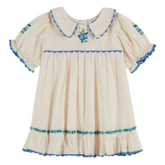 Emile et Ida – Besticktes Claudine-Kleid | Creme