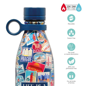 Legami - 800 ml Thermos - Reiseaufkleber - Heiß & Kalt