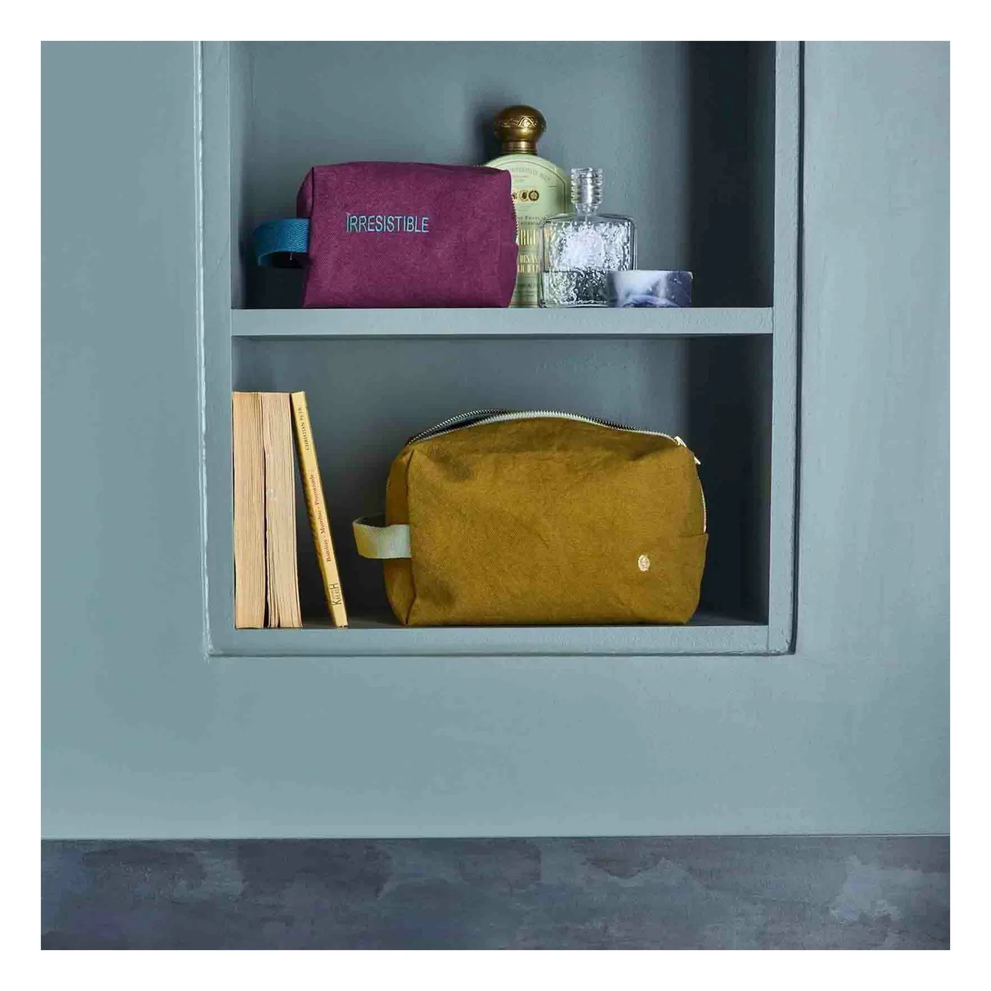 La cerise sur le gâteau - Kulturtasche Iona aus Bio-Baumwolle | Gold