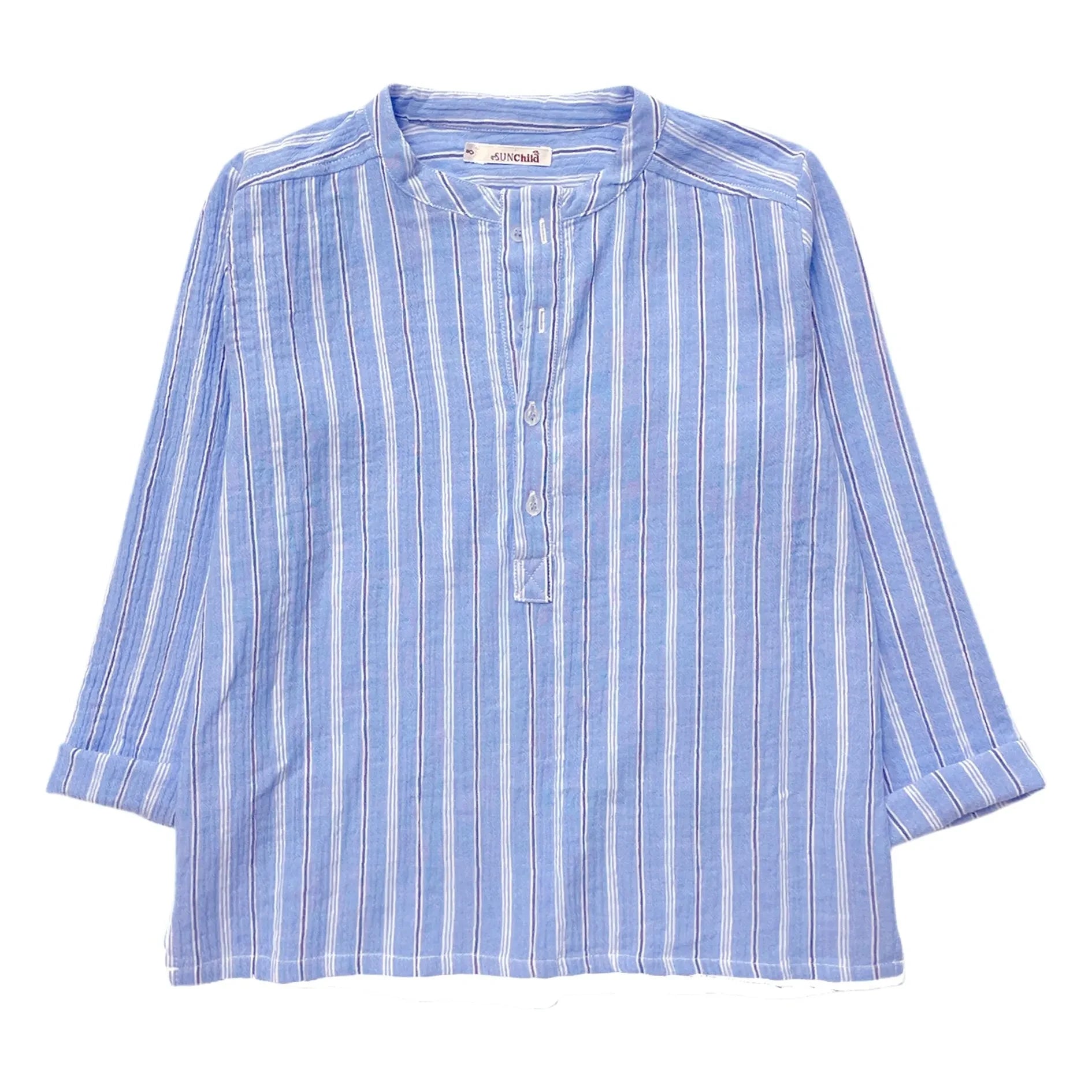 Sunchild - Gestreifte Negril Bluse mit Tuneskragen | Blau