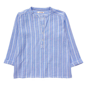 Sunchild - Gestreifte Negril Bluse mit Tuneskragen | Blau