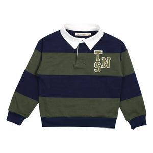 the new society - Tomas Bio-Baumwoll-Poloshirt mit Streifen | Marine