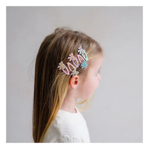 Mimi & Lula - 5er Set Mini Haarklammern mit Glitzer-Schleifen | Rosa