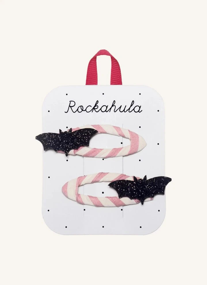 Rockahula Kids - 2-teiliges glitzerndes Fledermaus-Haarspangen-Set | Schwarz
