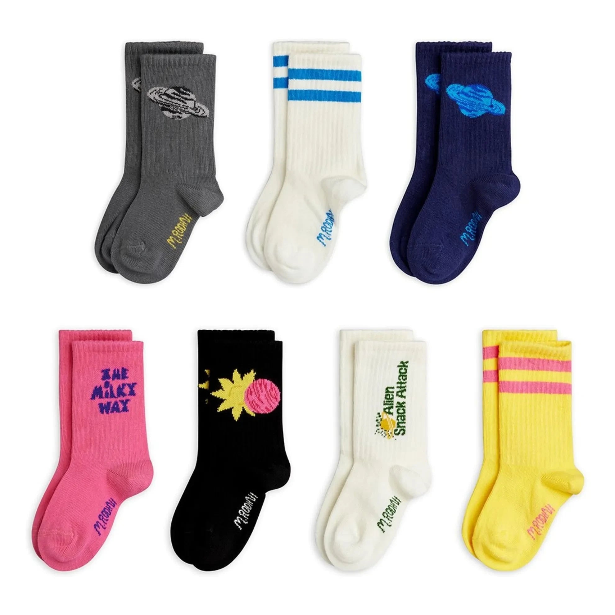 Mini Rodini - 7er-Set Aliens Bio-Baumwollsocken | Grau
