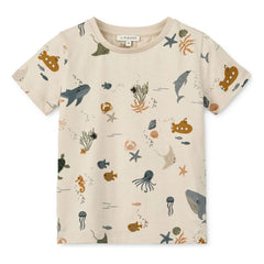 Liewood – Apia Fisch T-Shirt aus Bio-Baumwolle | Beige