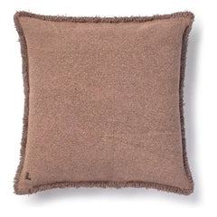 Lorena Canals - Steingewaschenes quadratisches Kissen | Taupe-Braun