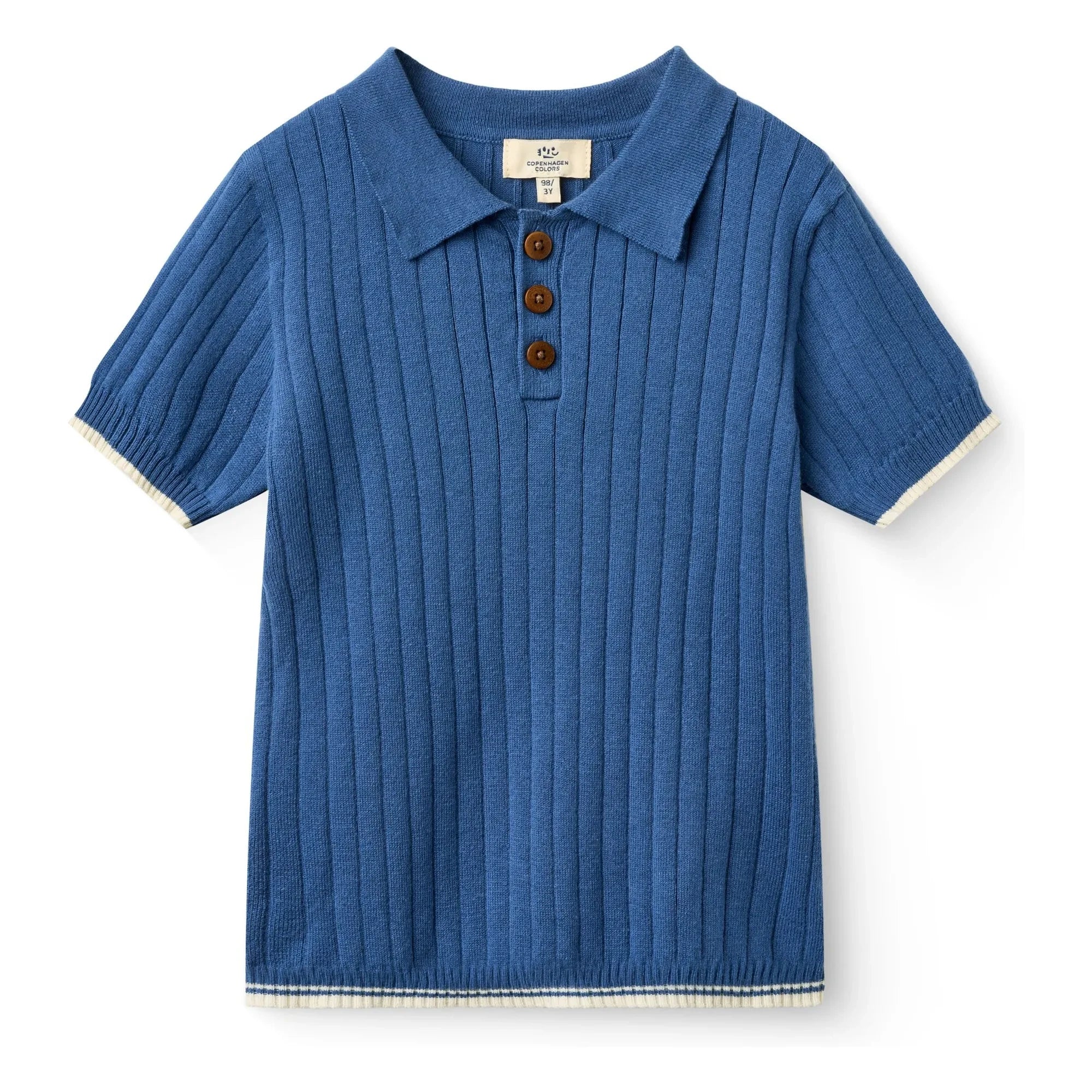 Copenhagen Colors - Geripptes Poloshirt aus Bio-Baumwolle | Indigo