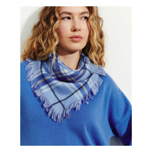 Bompard - Mini-Karo-Kaschmir-Schal | Blau