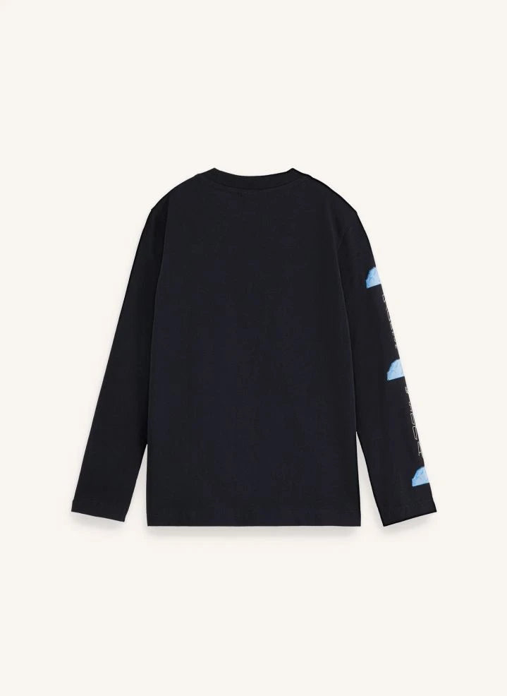 Scotch & Soda - Artwork Langarm-T-Shirt | Schwarz