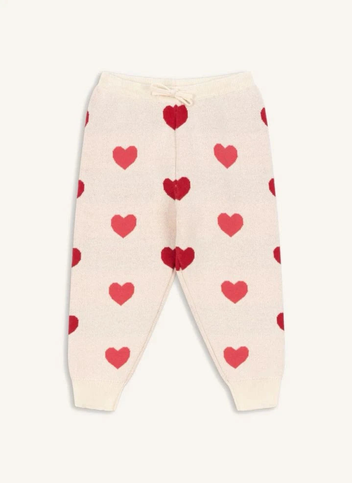 Konges Sløjd - Lapis Hearts Bio-Baumwoll-Strick-Jogger | Ecru