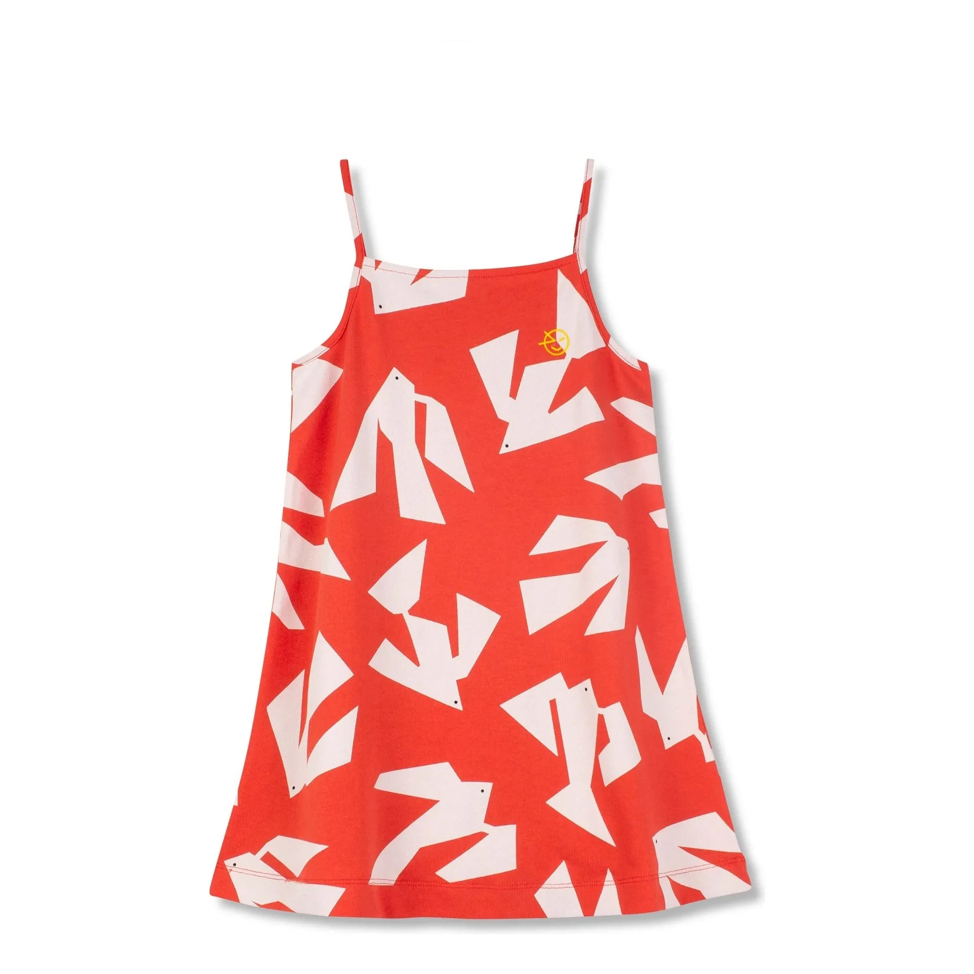 Wynken – Vögel Kleid aus Bio-Baumwolle | Rot