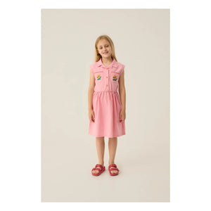 The Campamento - Mi-Long Geblümtes Kleid | Zuckerrosa