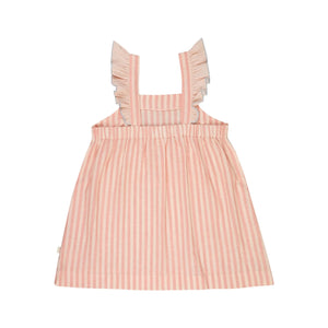 Lilinoa – Gestreiftes Rüschenkleid für Zuhause | Blush