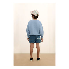 Tinycottons - Gestreifte Jeansshorts | Blau