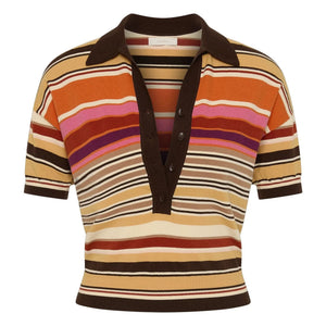 Faithfull the Brand - Polo Kum Gestreift | Beige
