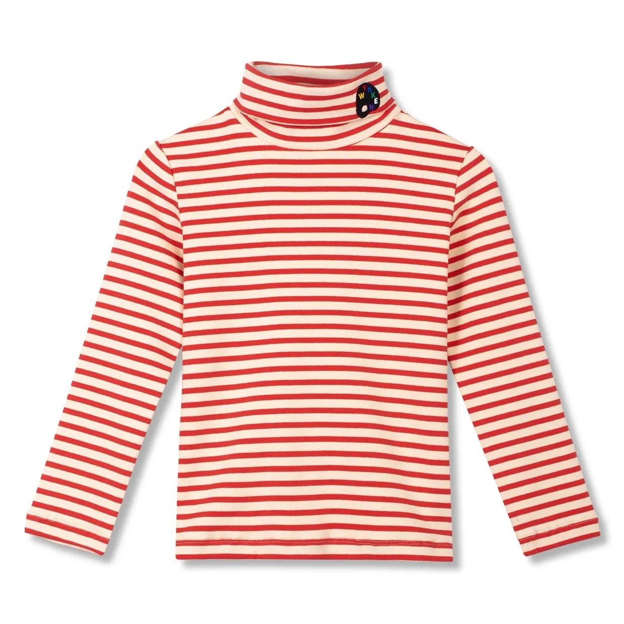 Wynken - Gestreifter Rollkragenpullover | Rot