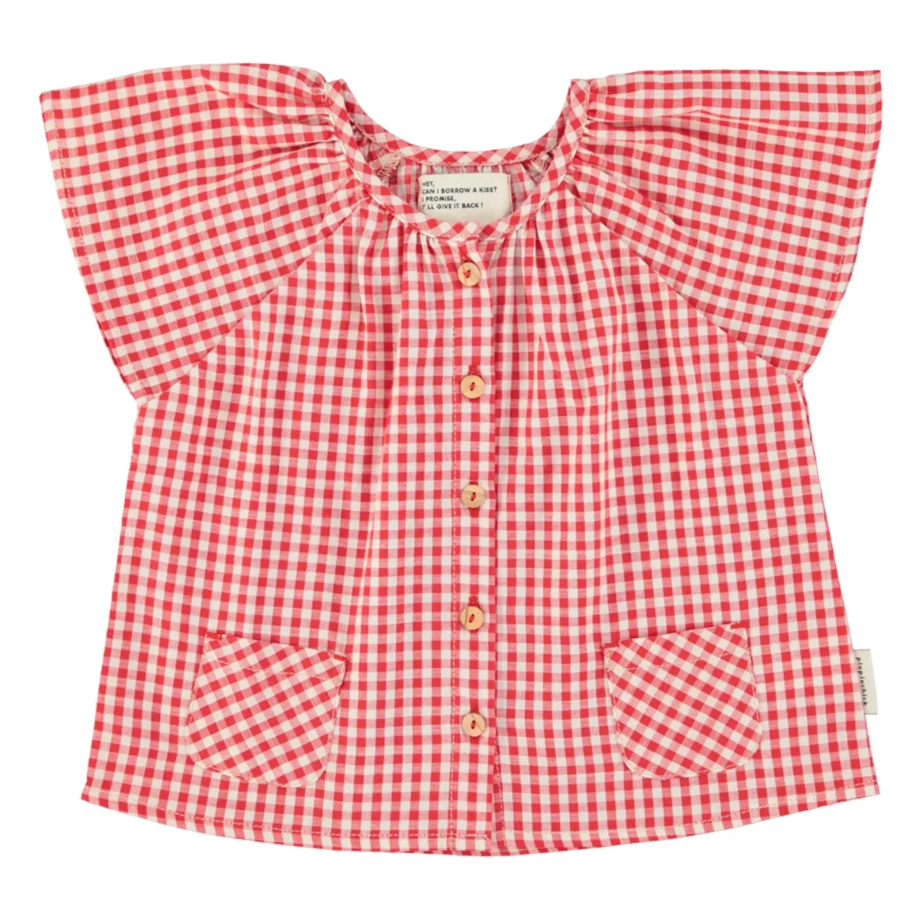 Piupiuchick - Vichy Bio-Baumwoll-Bluse | Rot