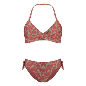 Beachlife - 2-teiliger Badeanzug mit Grafikmuster aus recycelten Fasern | Bordeaux
