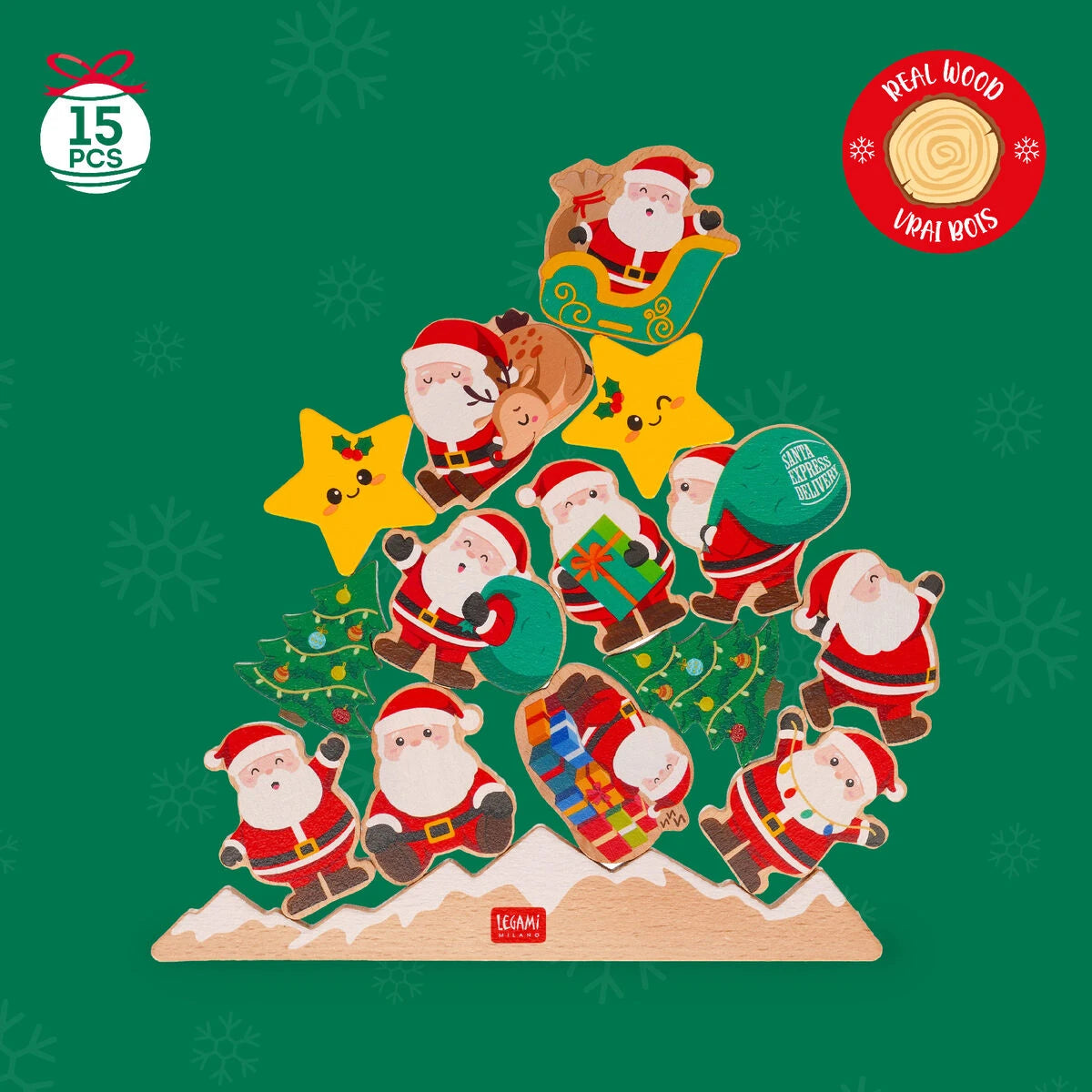 Legami - Stapelbares Holzspiel - Ho Ho Ho Balancing Game