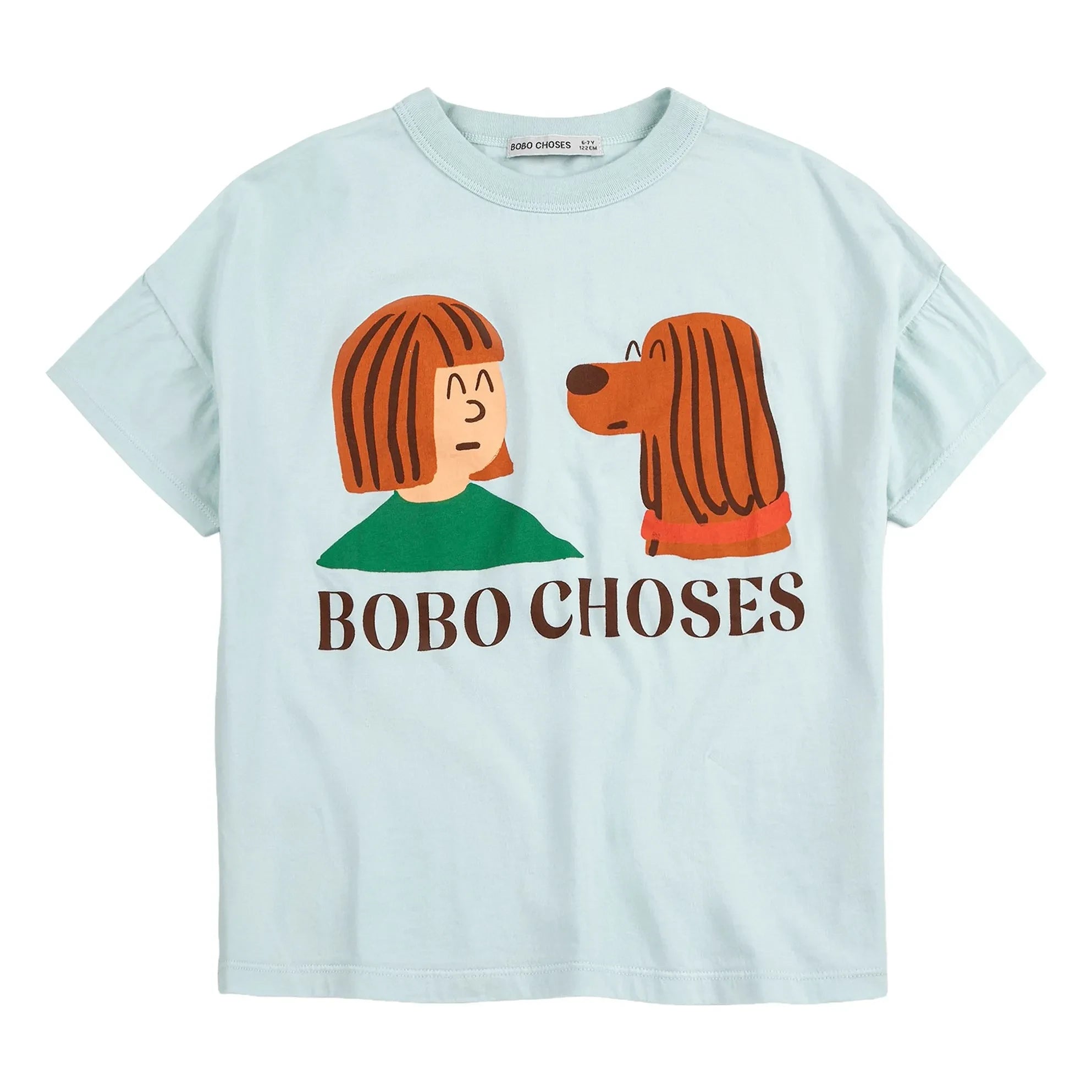 Bobo Choses - Friends T-Shirt Bio-Baumwolle | Hellblau