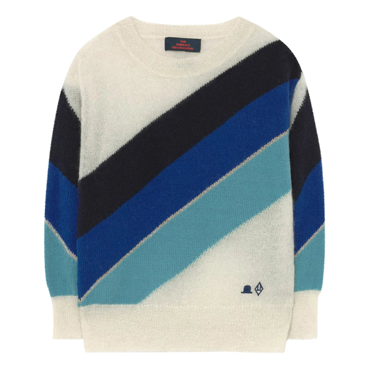 The Animals Observatory - Gestreifter Pullover aus Mohair und Alpakawolle | Blau