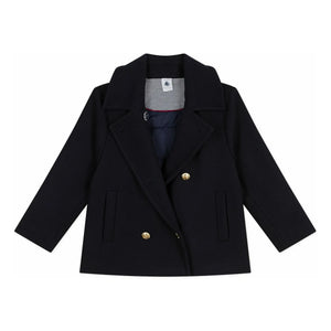 Petit Bateau - Zweireihige Woll-Peacoat | Nachtblau