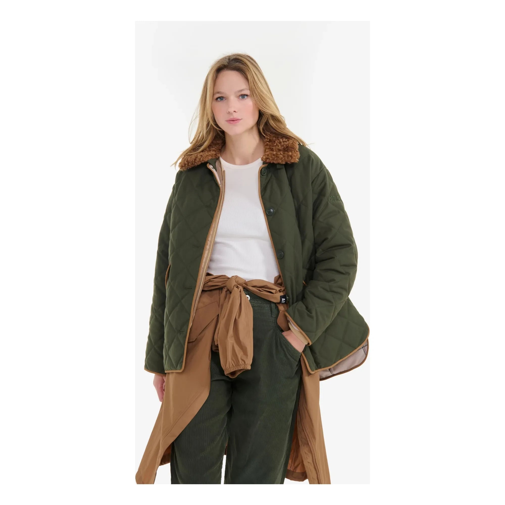 Aigle - Wasserabweisende Steppjacke aus recycelten Fasern | Khaki